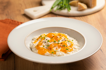 Risoto de caqui e taleggio
