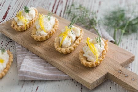 Barquinhos com bacalhau cremoso