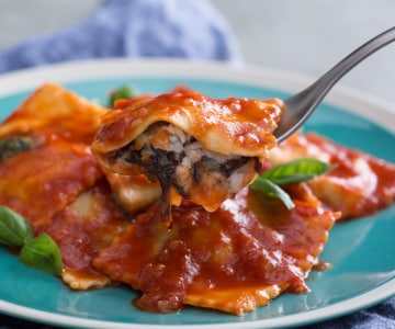Ravioli recheados com radicchio