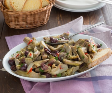 Alcachofras afogadas à napolitana