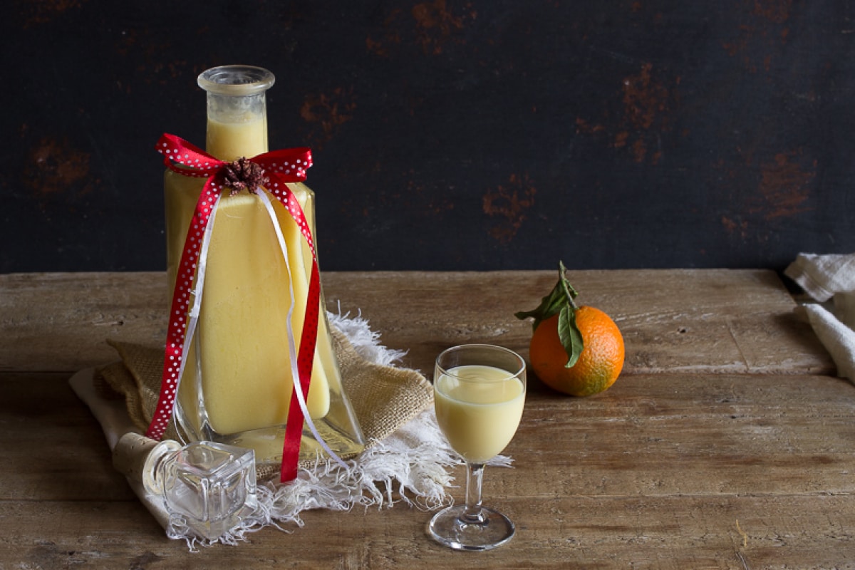 Creme de licor de tangerina e canela