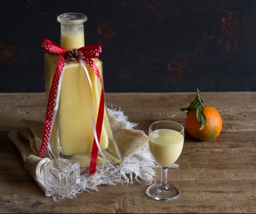 Creme de licor de tangerina e canela