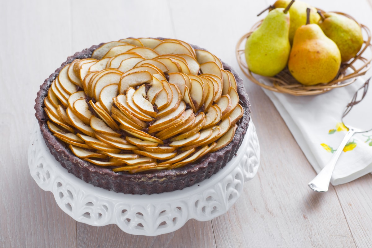 Torta de pera e chocolate