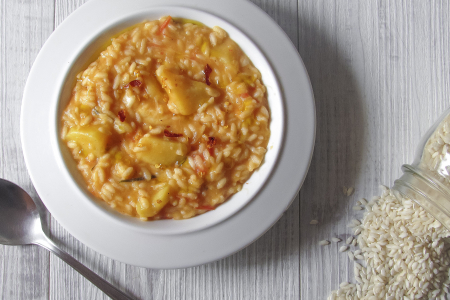 Arroz com batatas e scamorza