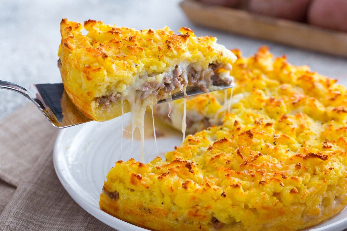 Farofa de batata e linguiça