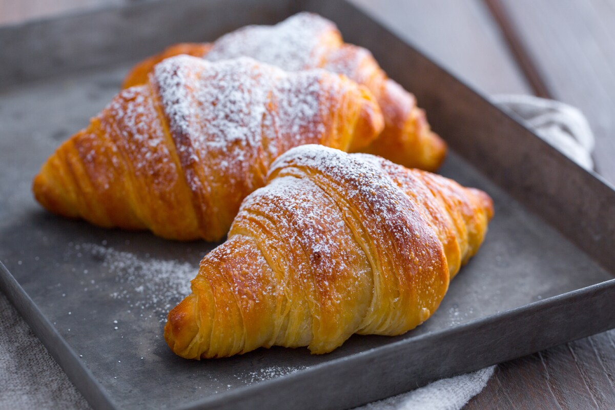 Croissants com fermento natural