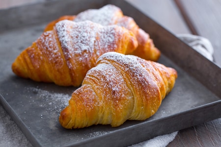 Croissants com fermento natural