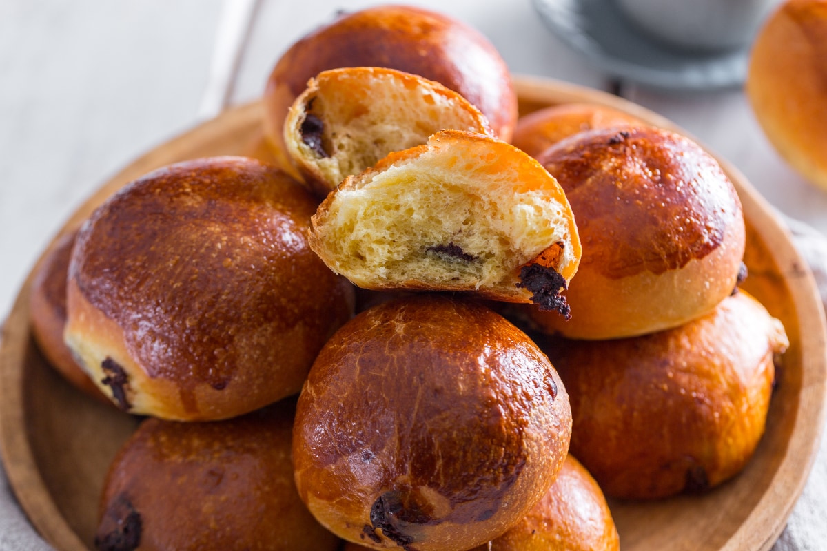 Pão brioche com chocolate