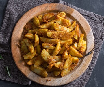 Batatas crocantes com queijo
