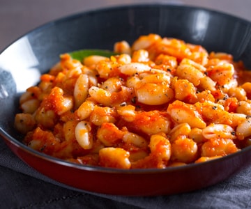 Pasta ao ragu de grão-de-bico