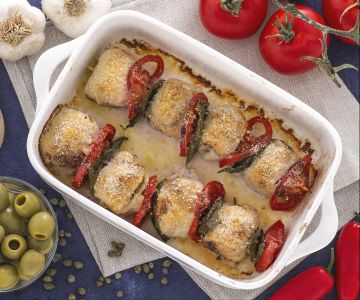 Rolinhos de peixe-espada