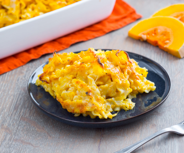 Massa de forno com abóbora e molho bechamel de stracchino