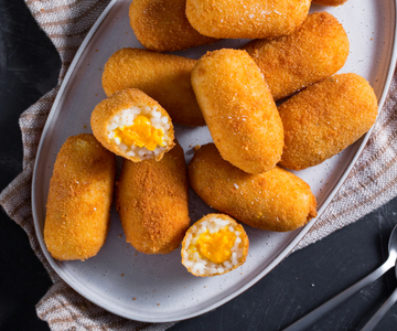 Croquetes de arroz com 4 queijos