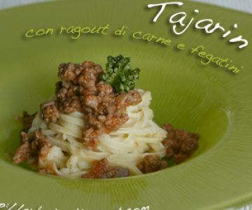 Tajarin com molho de carne e fígados