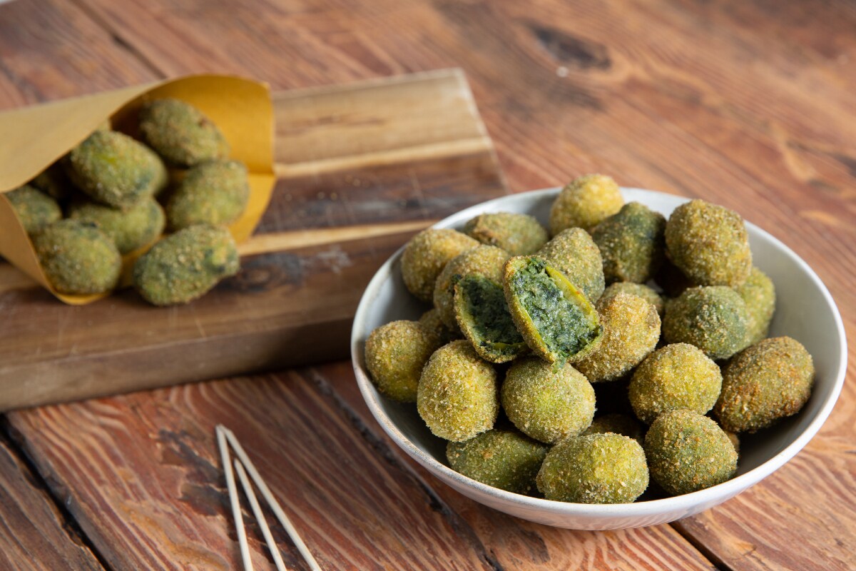 Azeitonas à moda de Ascoli vegetarianas