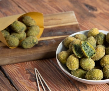 Azeitonas à moda de Ascoli vegetarianas