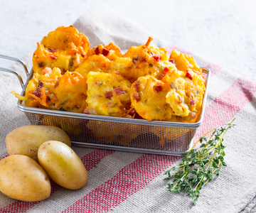 Bolinho de batata e speck