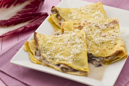 Panquecas de Gorgonzola e Radicchio