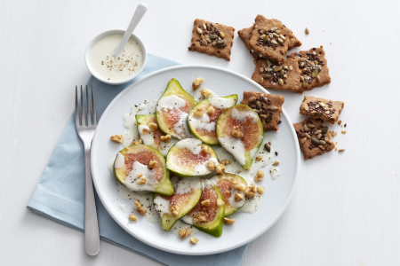 Carpaccio de figos e gorgonzola