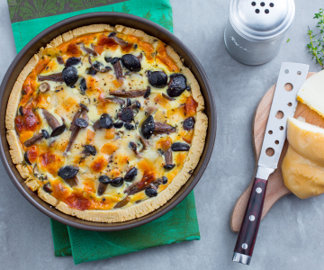 Torta salgada com cogumelos chiodini