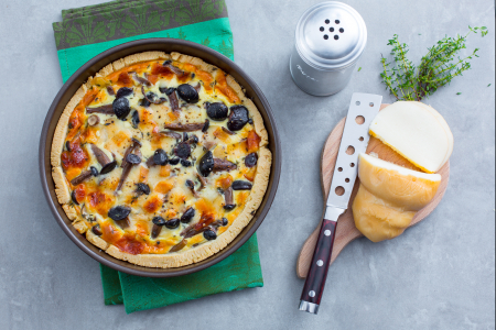 Torta salgada com cogumelos chiodini