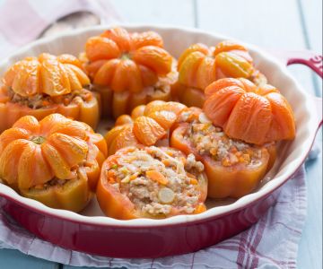 Tomates recheados com carne