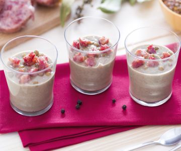 Creme de lentilhas com cotechino crocante