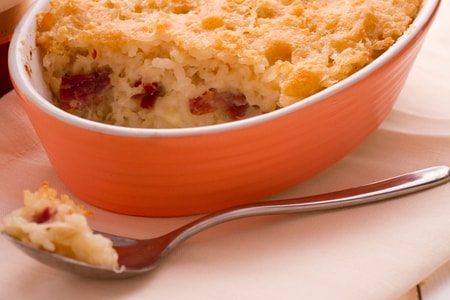Timbal de arroz aos 4 queijos