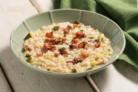 Risoto cremoso de abobrinha e pancetta