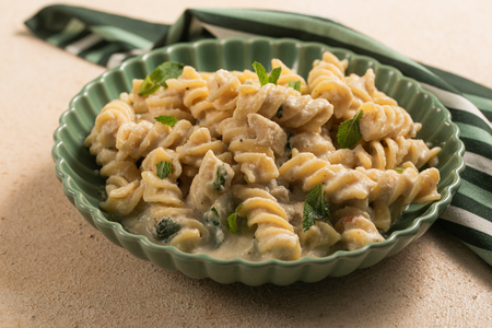 Macarrão com berinjela cremoso