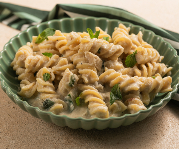 Macarrão com berinjela cremoso