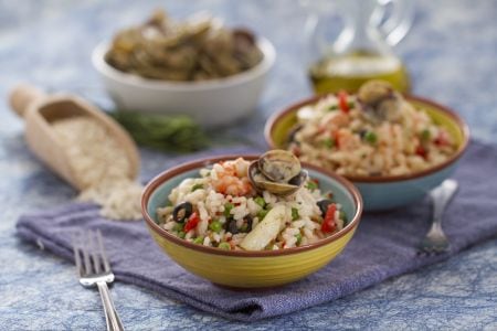 Salada de arroz com aroma de mar