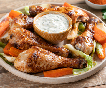 Coxas de frango ao molho ranch