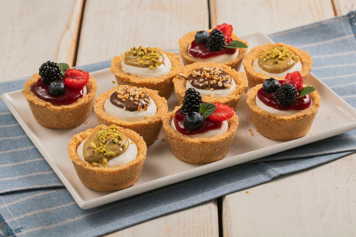 Mini cheesecake sem forno