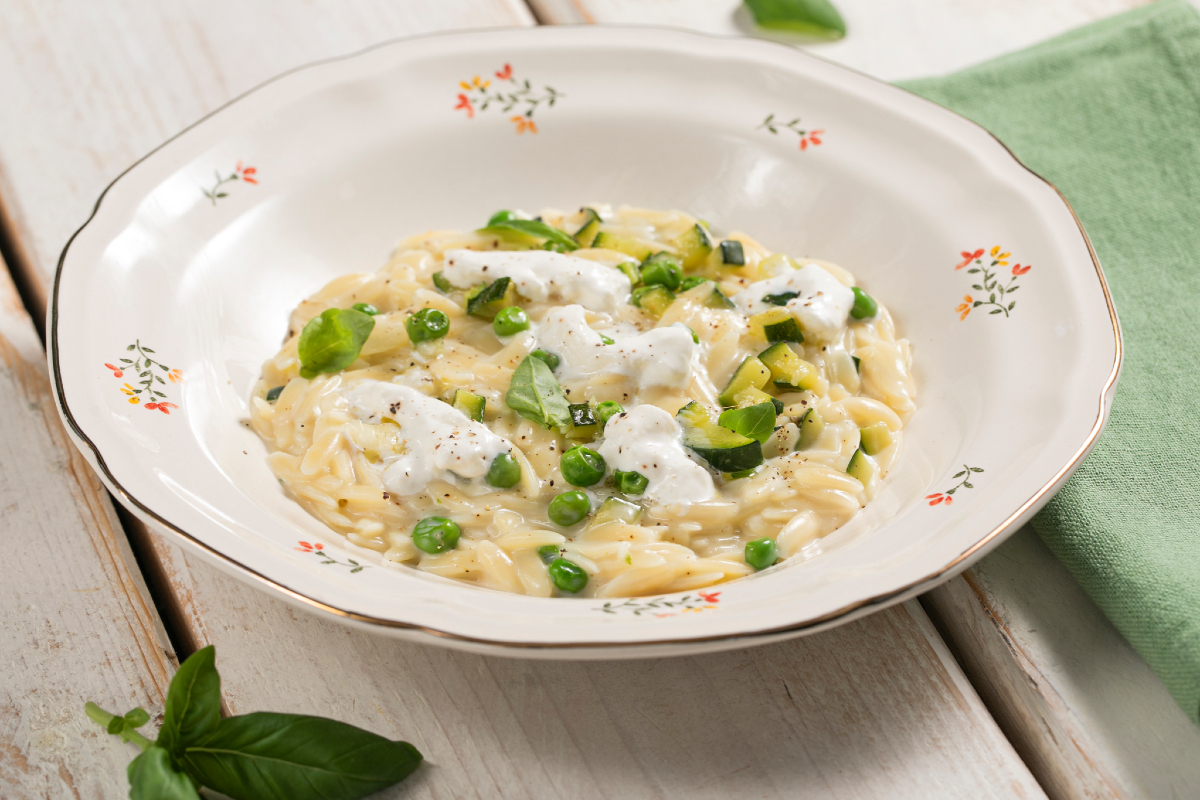 Pastina cremosa de primavera