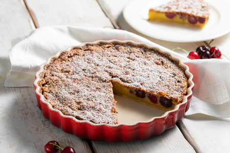 Clafoutis de cerejas sem lactose e sem glúten