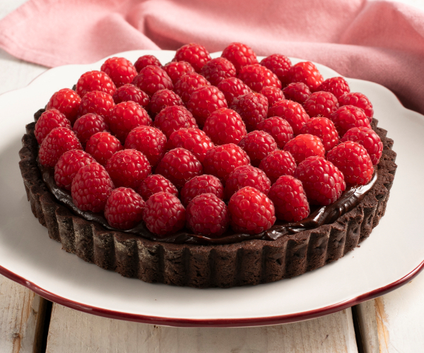 Torta de chocolate com framboesas