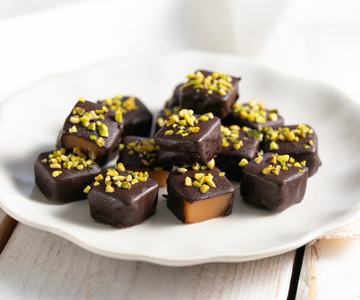 Cubinhos de melão com chocolate