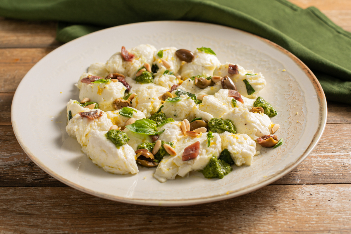 Mozzarella marinada ao estilo da Ligúria