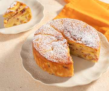 Bolo de pêssego e iogurte