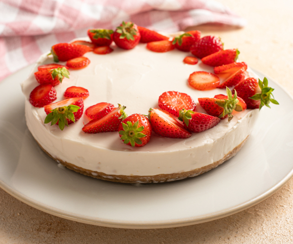 Cheesecake de morango sem gelatina