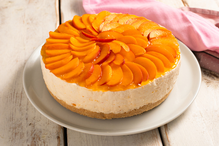 Cheesecake de damasco sem lactose