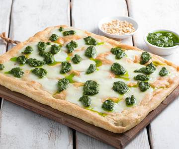 Focaccia com pesto e stracchino