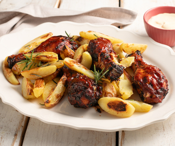 Coxas de frango na airfryer com molho barbecue