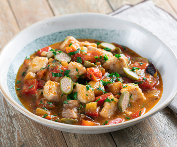 Bocadinhos de peixe-espada ao estilo mediterrâneo