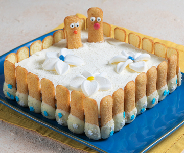 Bolo de aniversário sem forno Rainha do Gelo com Pavesini, mascarpone e mirtilos