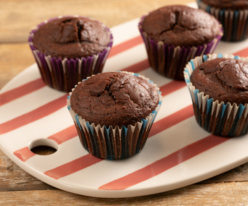 Muffins de iogurte e cacau