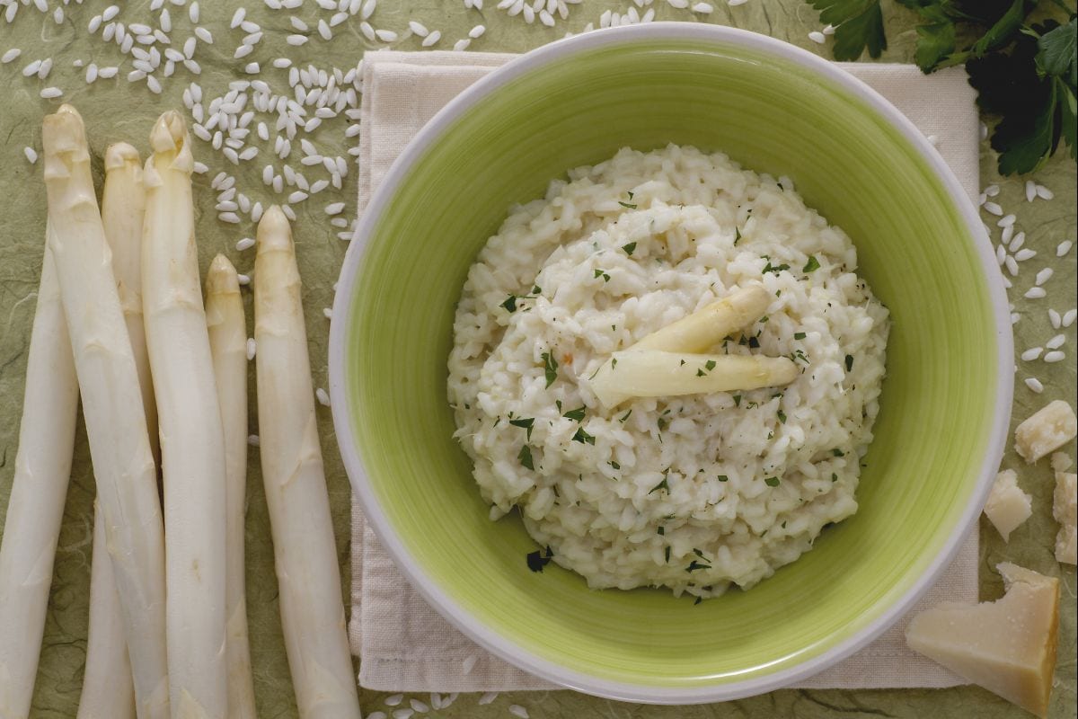 Risoto ao creme de aspargos brancos