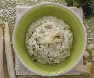 Risoto ao creme de aspargos brancos