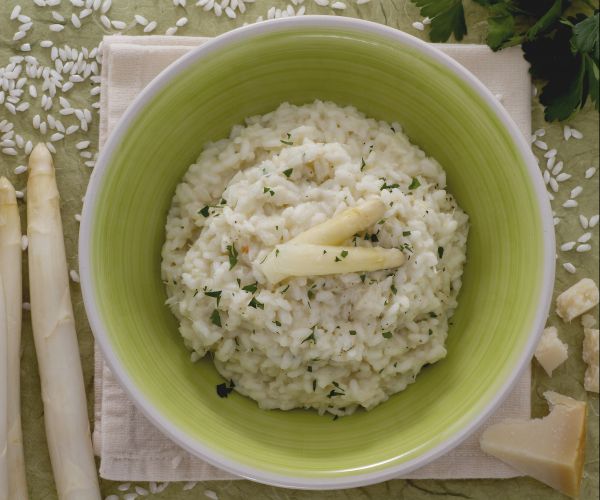 Risoto ao creme de aspargos brancos